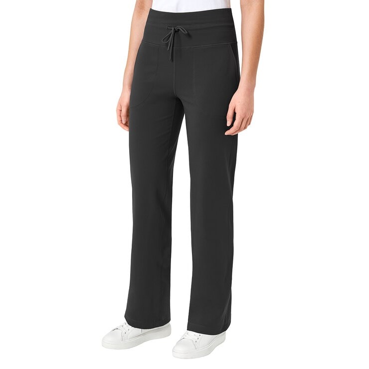MONDETTA Women's High Rise Straight Pant, Size XL, Black.