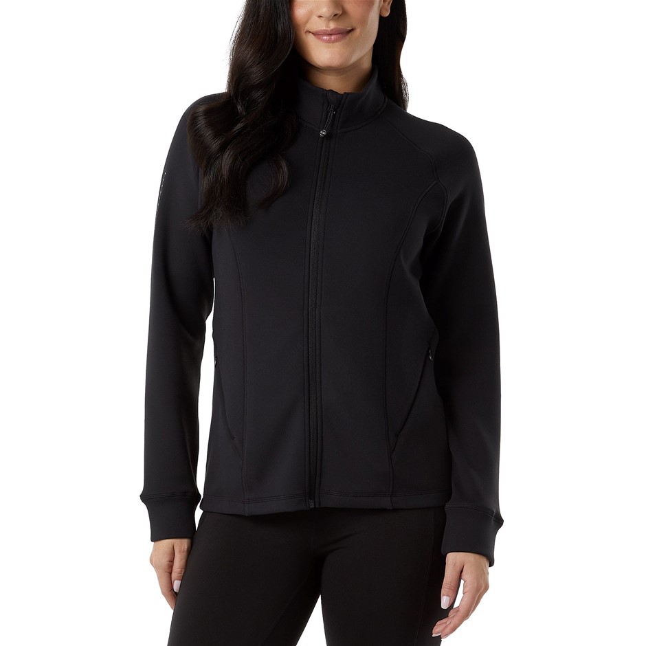 32DEGREES Women's Tech Zip Jacket, Size L, Black.
