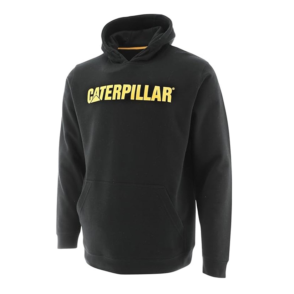 CATERPILLAR Men's Midweight Hooded Sweatshirt, Black, X-Large US, 1050010.
