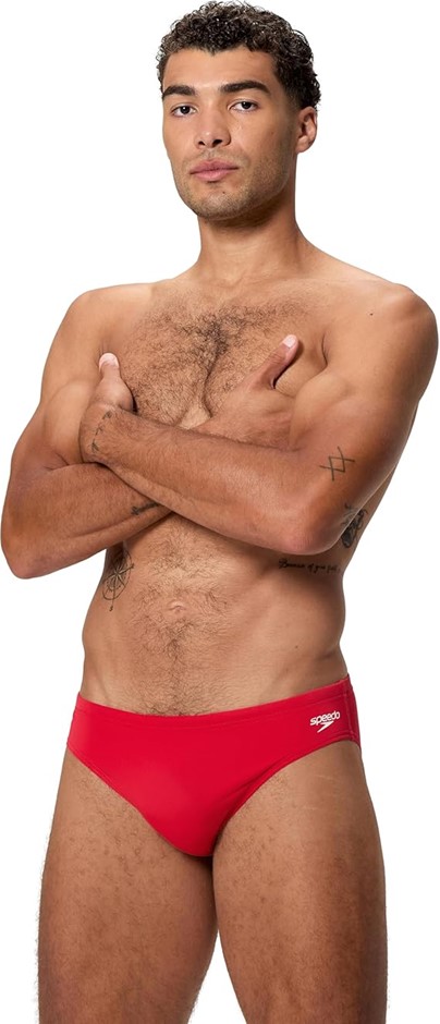 Speedo Men's Classic Logo Brief, Size AU10/GB30, High Risk Red, 8/A00016300
