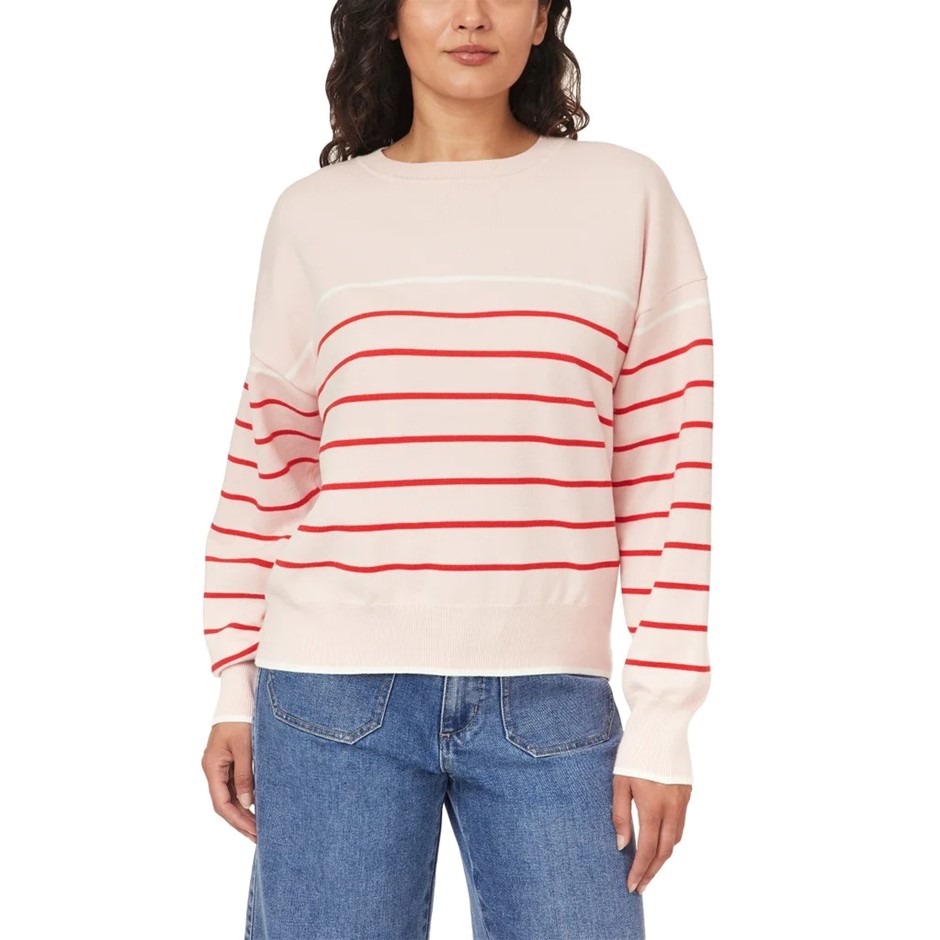 C&C CALIFORNIA Women's Sweater, Size M, Pink Stripe. Buyers Note - Discoun