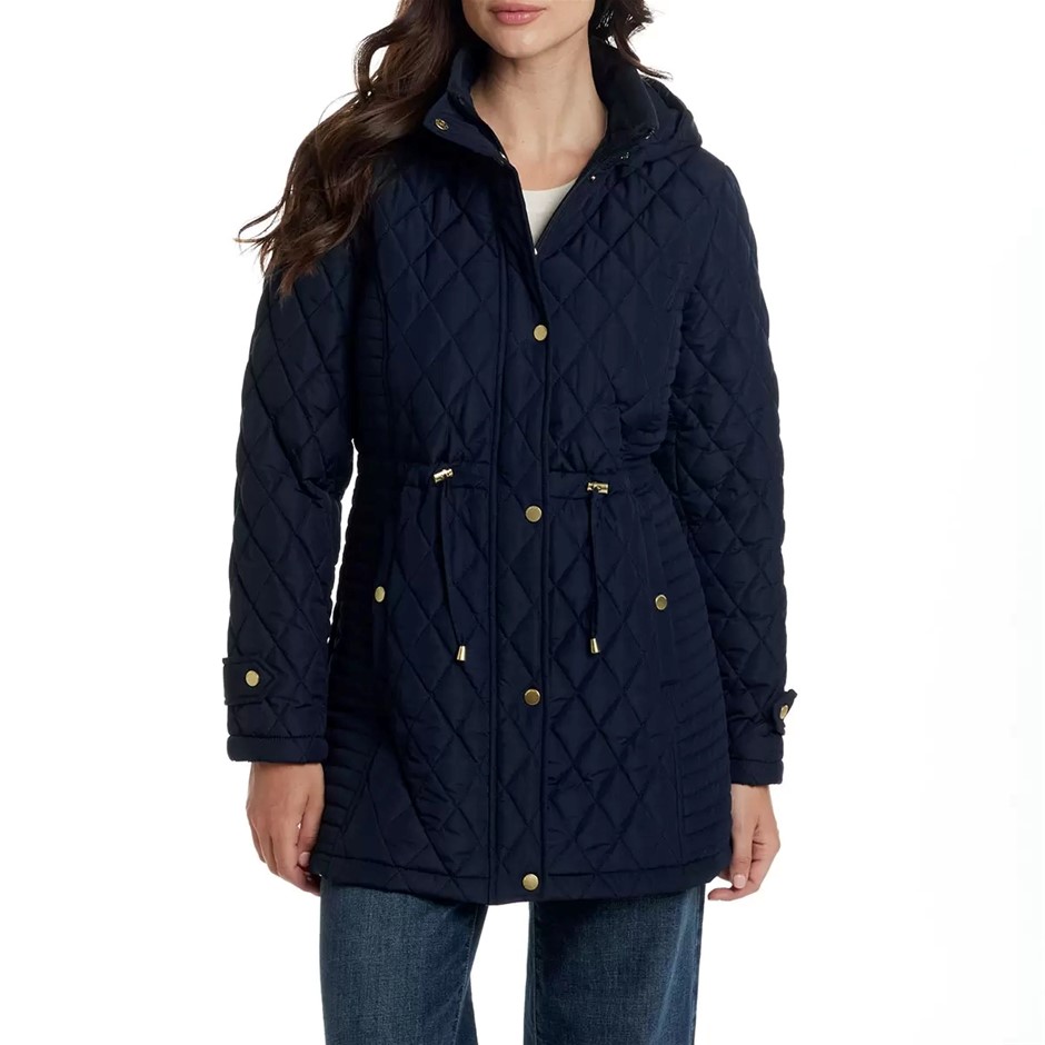 WEATHERPROOF Women's Quilted Jacket, Size XL, Navy. Buyers Note - Discount