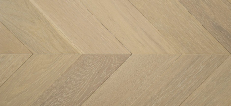 14m2 of Chevron Pattern Engineered Oak Plank Flooring with Oiled Finish<