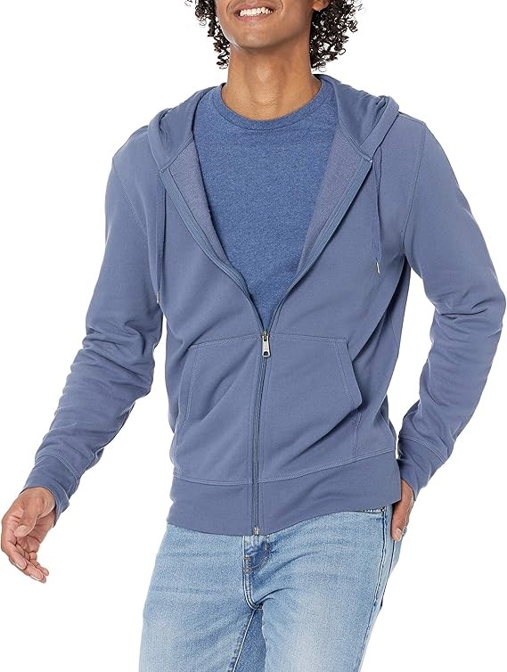 AMAZON ESSENTIALS Men's Lightweight French Terry Full-Zip Hooded Sweatshirt