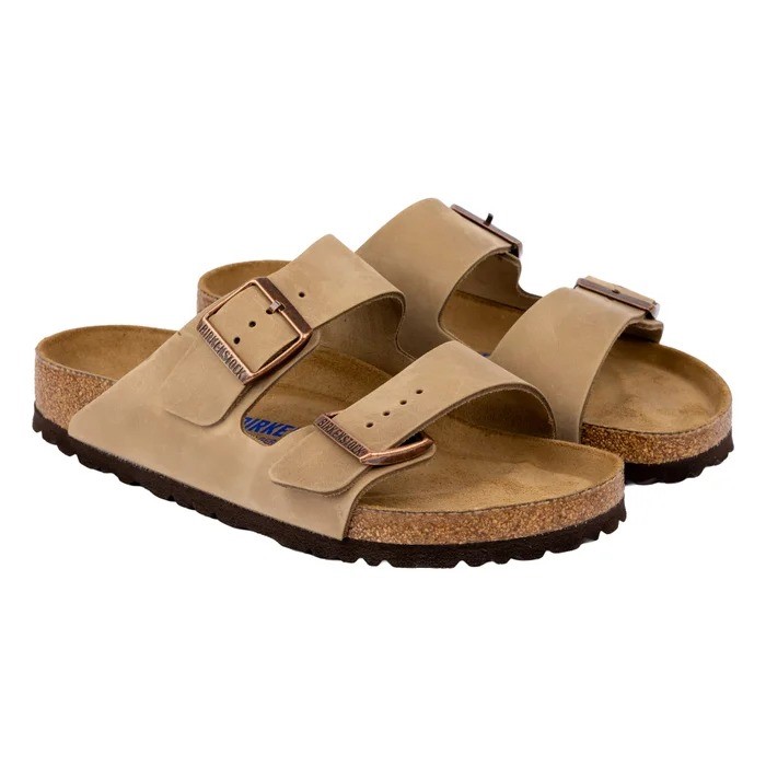 BIRKENSTOCK Arizona Sandals, Size 39, Taupe Suede. NB: may have natural mar