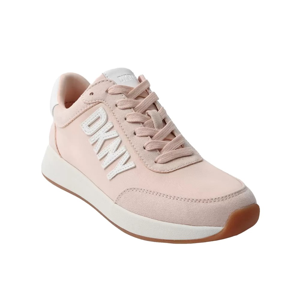 DKNY Women's Onika Lace-Up Sneakers, Size US8, Blush Pink. Buyers Note - D