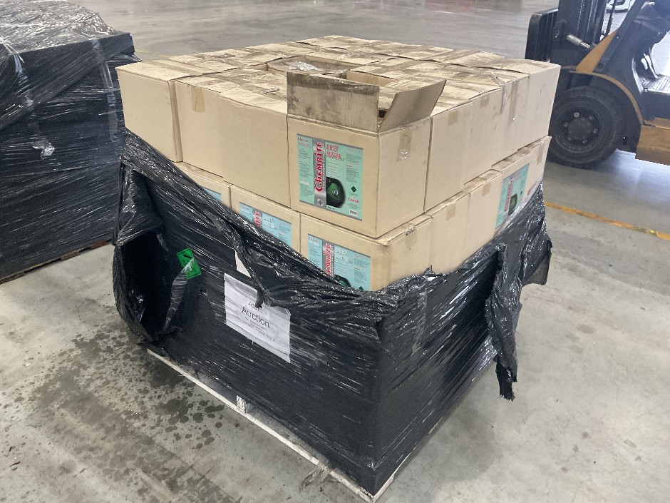 <p>Pallet of Numerous Dust Buster Sprays</p>