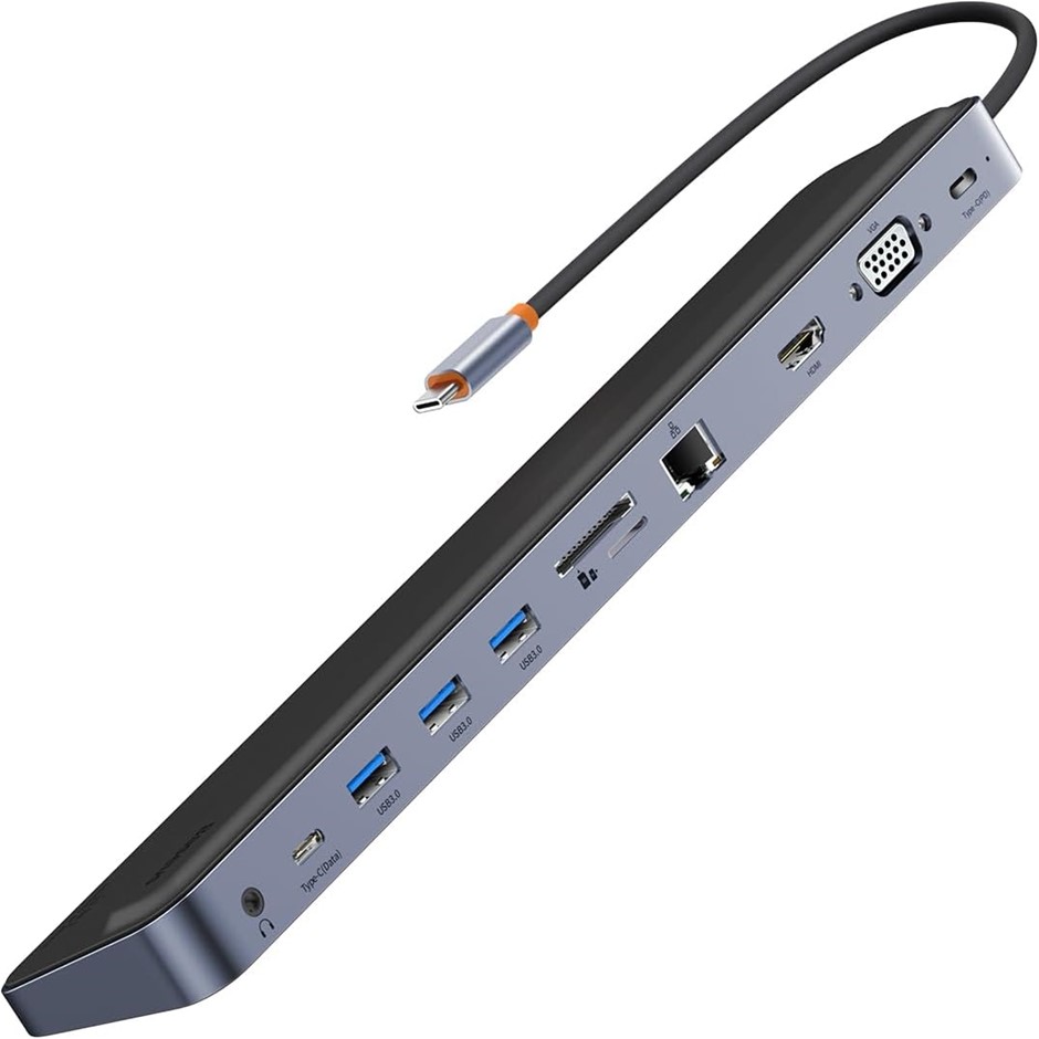 BASEUS Elitejoy Gen2 11 Port Hub Docking Station, Black.