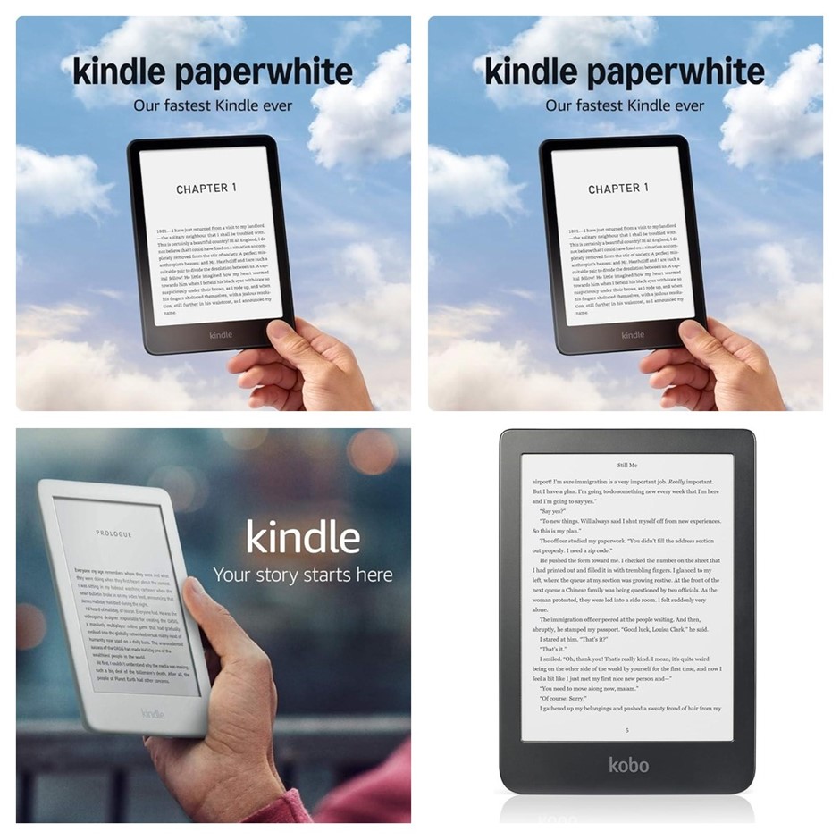 4 x eBook Tablets. 1 x AMAZON Kindle Paperwhite Next Gen. 1 x AMAZON Kindle