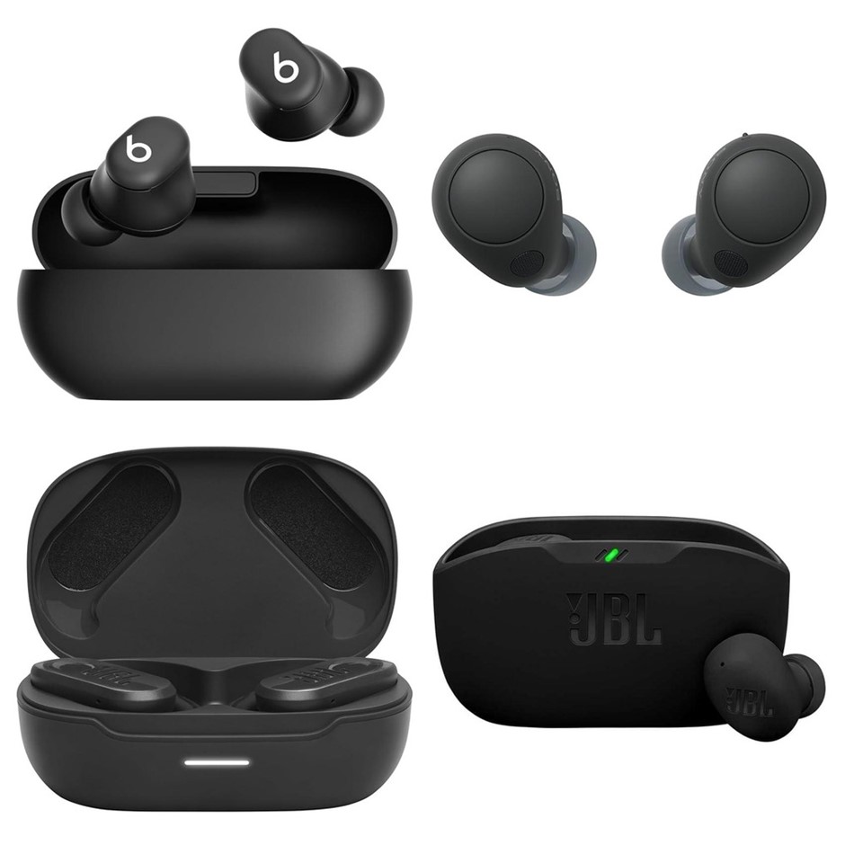 4 x Wireless Earbuds. 1 x BEATS Solo Buds. 1 x SONY WF-C700N. 1 x JBL Endur