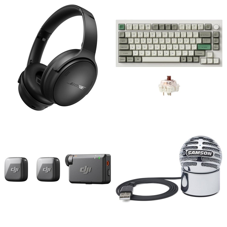 4 x Assorted Electronics. 1 x BOSE QuietComfort SC Wireless Headphones. 1 x