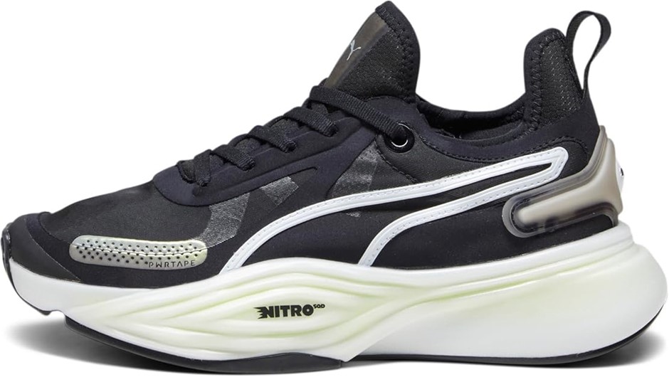 Puma Women's PWR Nitro Squared Sneaker, Black/White, 6 US NB: no box.