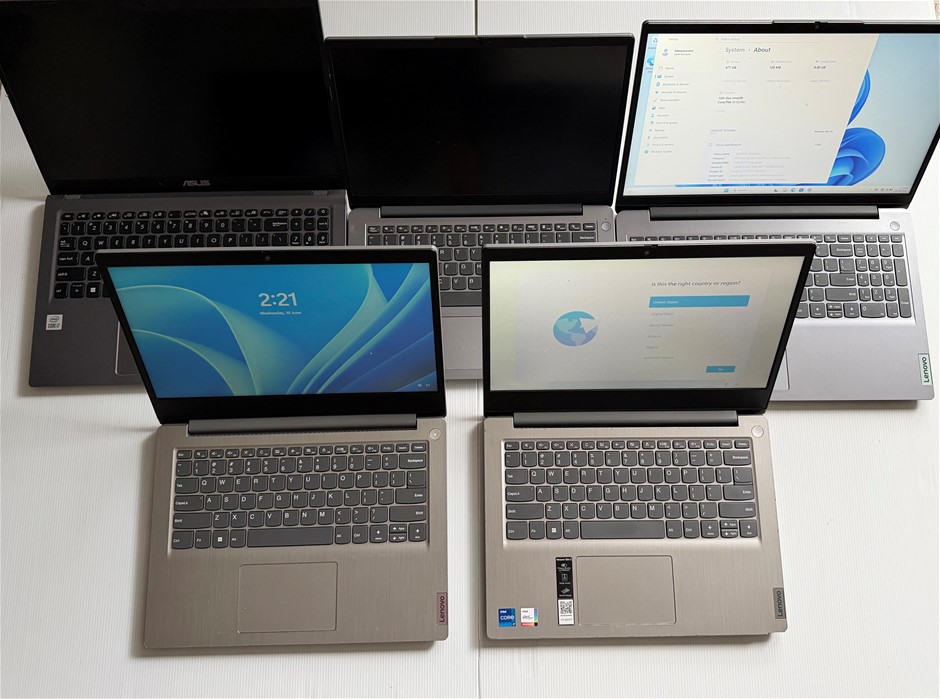 Lenovo IdeaPad 3 / Asus VivoBook 15 Laptops - For Parts (Lot of 5)