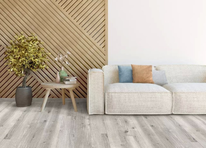<p>64m2 of Light Grey Laminate Cadenza Flooring with Click System joint</p>