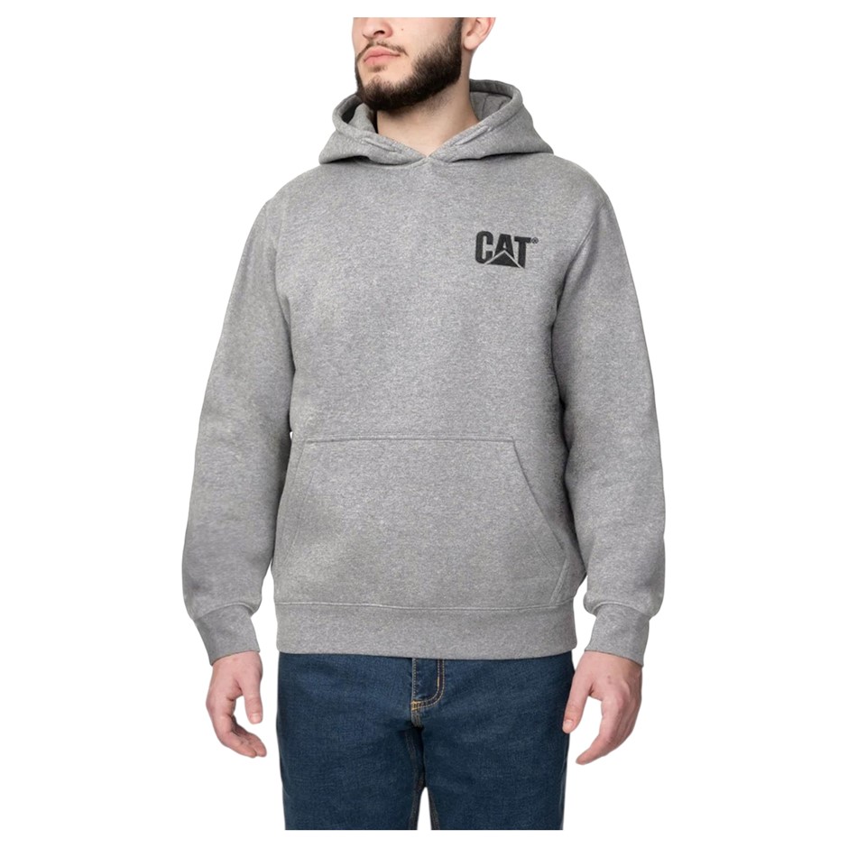 CAT Men's Trademark Hoodie, Size L, 70% Cotton, Heather Grey (10122), 80500