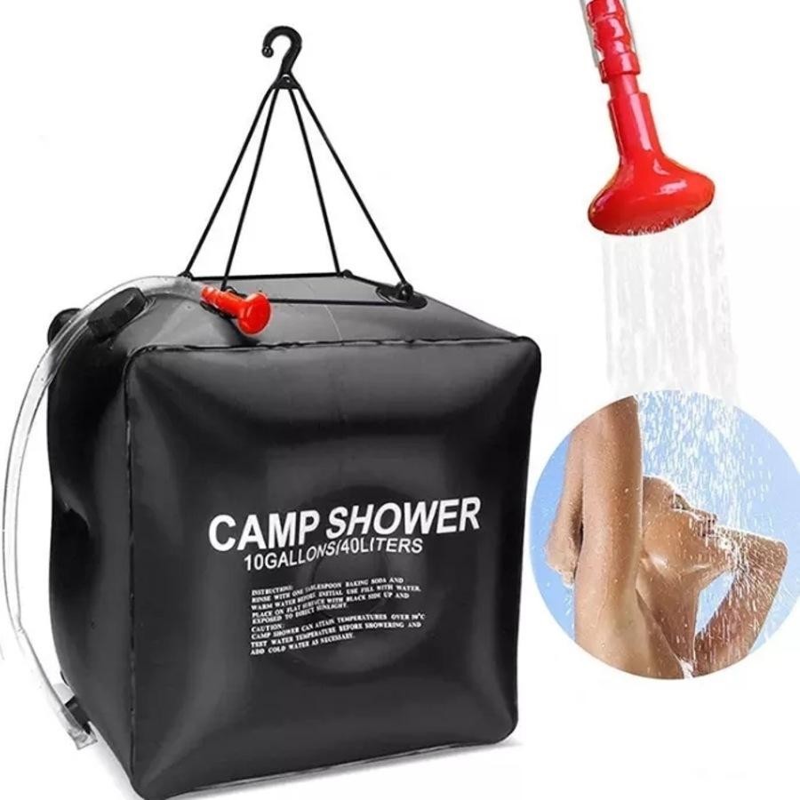 2X 40L Camp Portable Shower Bag Solar Heat Bath Water Bag Camping Hiking Tr
