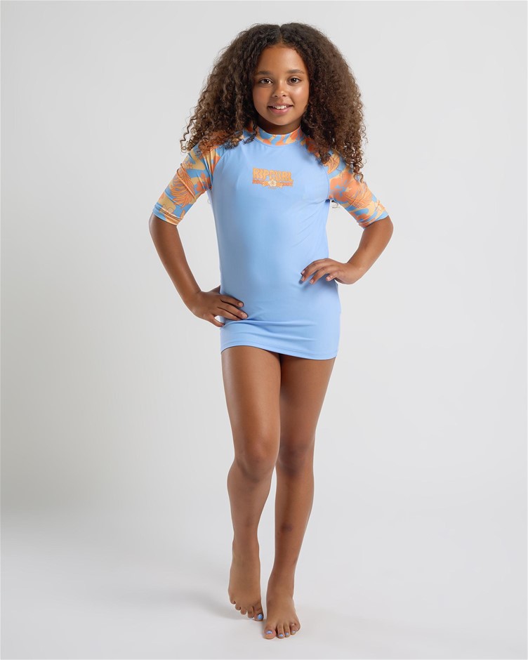 RIP CURL 1PC Girls' Sun Sol UPF Short Sleeve Rash Vest Size: 16
