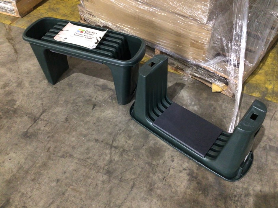 Qty of Garden Trend Green Plastic Kneeler Stools, Pallet
