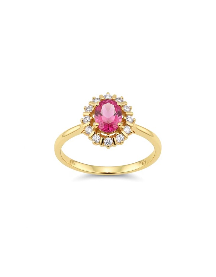 14K/Italy 1.5ct Ruby Oval cut Yellow Gold Filled Ring(stamped)8US