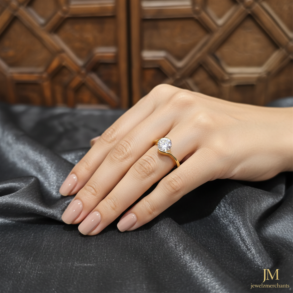 18K/ITALY Yellow Gold Filled Ring -Quality Guarantee-Bonus Gift