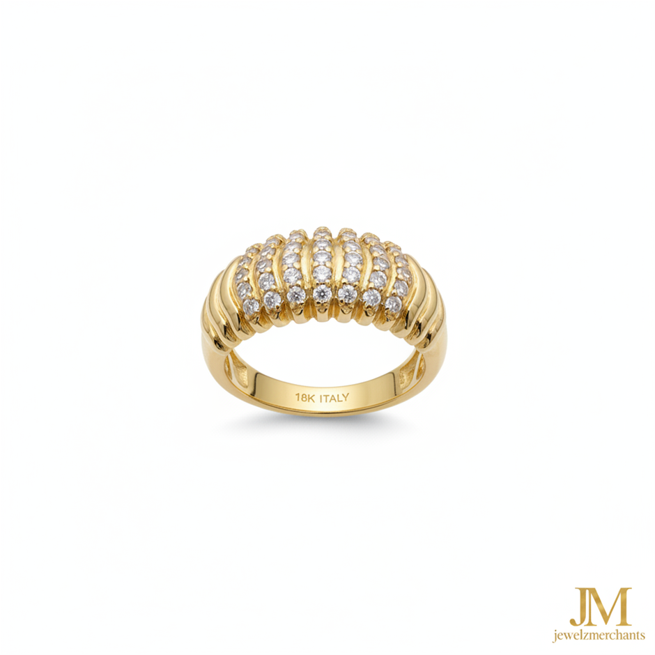 18K/ITALY Yellow Gold Filled Ring -Quality Guarantee-8 US-Bonus Gift