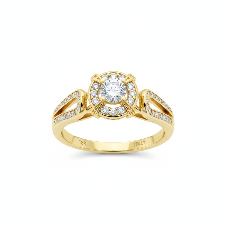 18K/Italy Gold Filled Ring -(stamped 18K/Italy)-Warranty Quality-Bonus