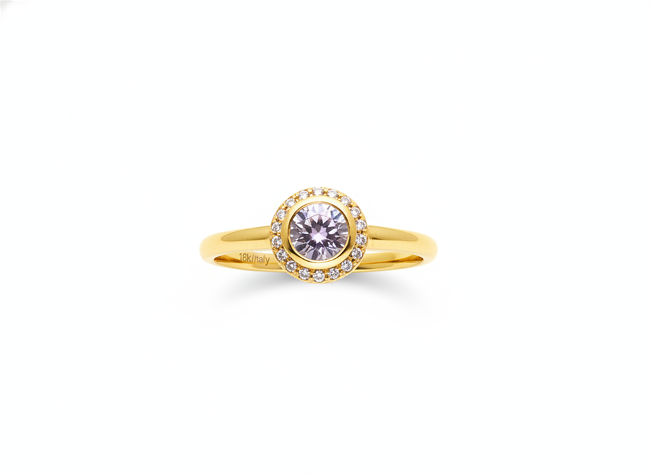 18K/Italy Gold Filled Ring -(stamped 18K/Italy)-Warranty Quality-Bonus