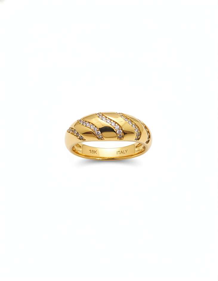 18K/Italy Gold Filled Ring -(stamped 18K/Italy)-Warranty Quality-Bonus