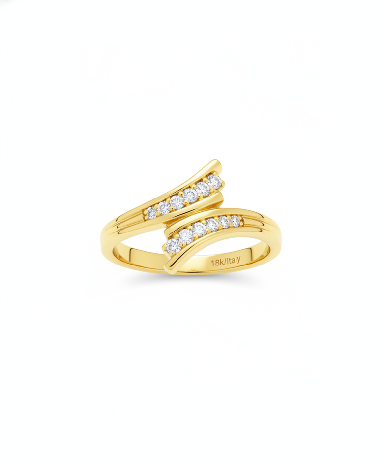 18K/ITALY Yellow Gold Filled Ring -Quality Guarantee-8 US-Bonus Gift
