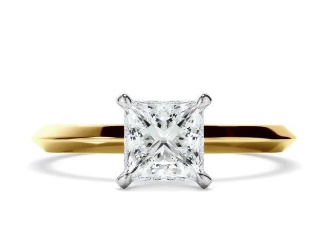 1.0ct GRA Moissanite white 18k Solid Yellow Gold Vermeil Ring -9US