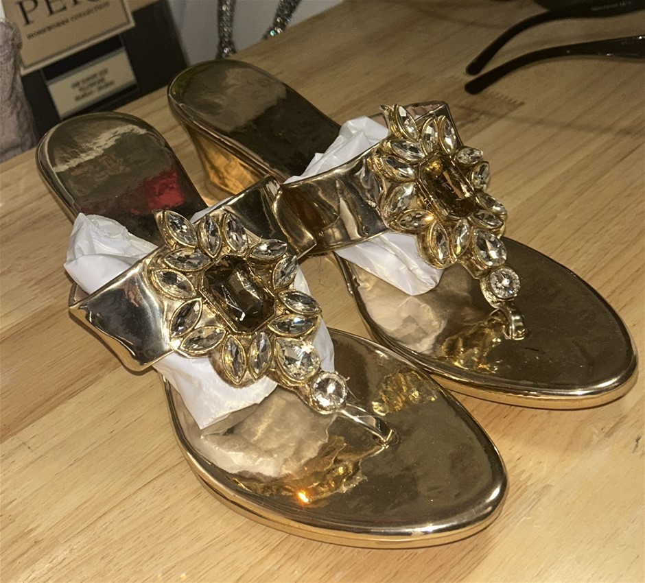 Gold Women Flat Heels