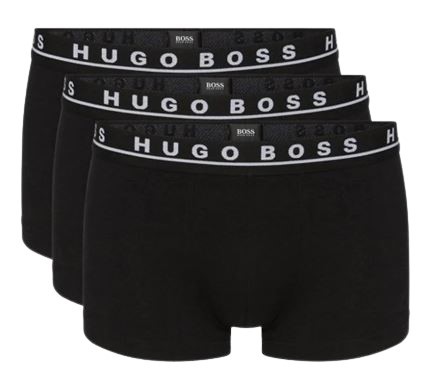 3pk HUGO BOSS Men's Boxer Briefs, Size XL, 95%Cotton/5%Elastane, Black (001
