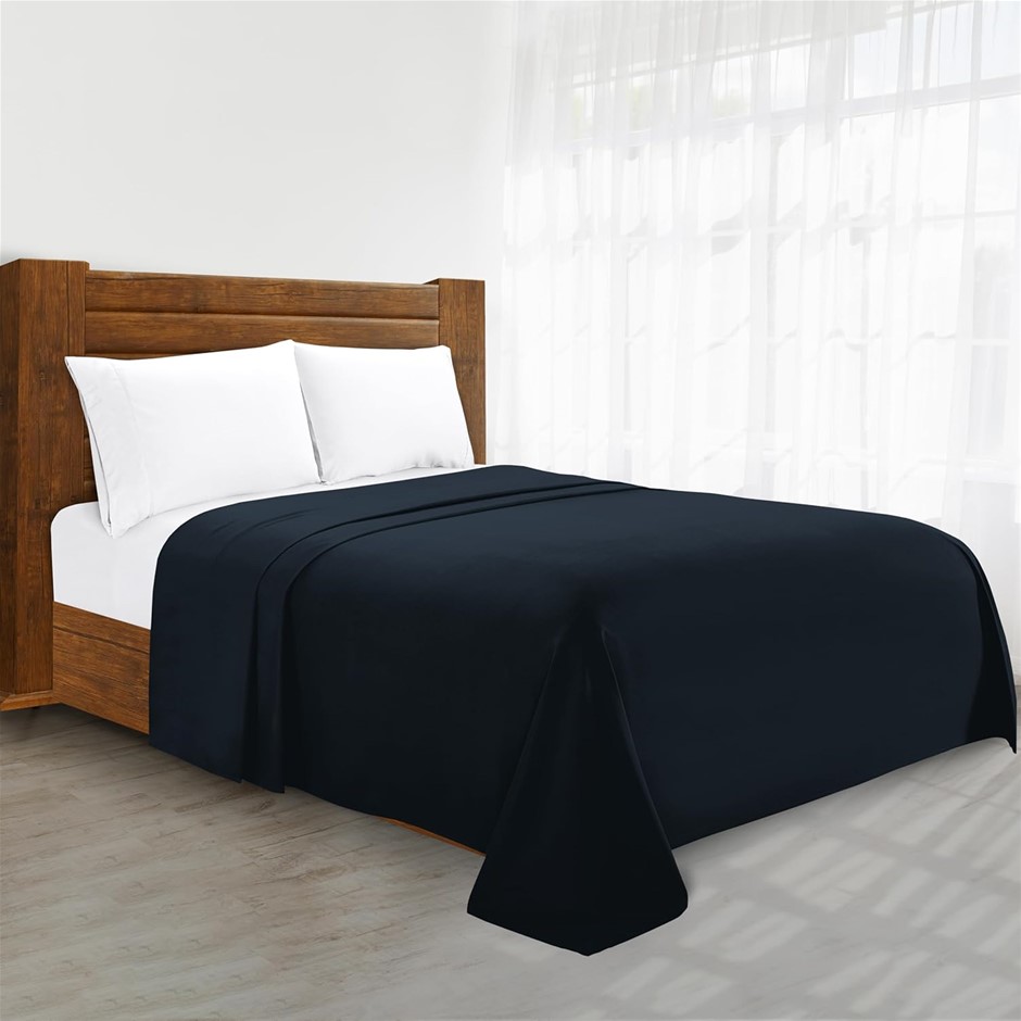 Elegant Comfort Luxury Flat Sheet Wrinkle-Free 1500 Thread Count Egyptian Q