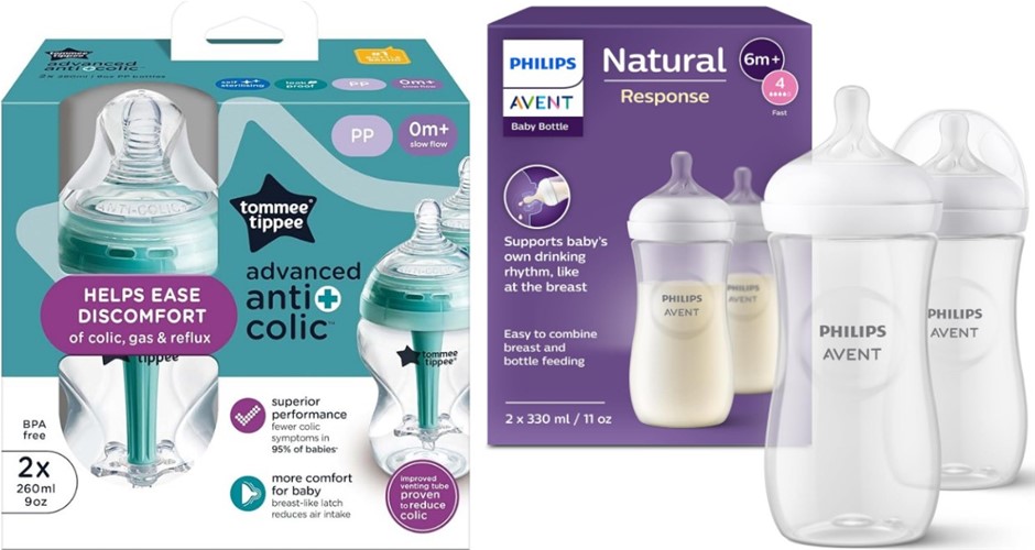 BUNDLE of Tommee Tippee Baby Bottles, Advanced Anti-Colic Baby Bottle with