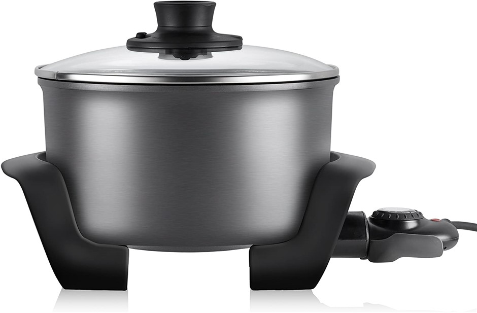 SUNBEAM Multi Cooker Deep Fryer, 5L Capacity, Charcoal. NB: Minor Use, dama