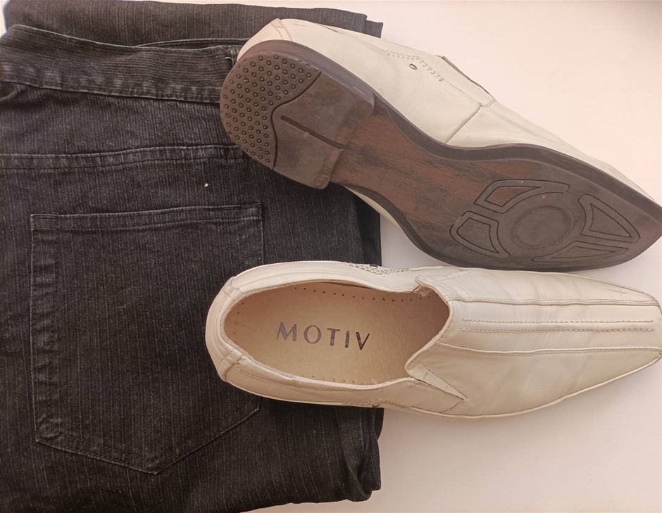 Taro Cash Jeans 34 and Motiv Leather Shoe 10 Minor Use . Used