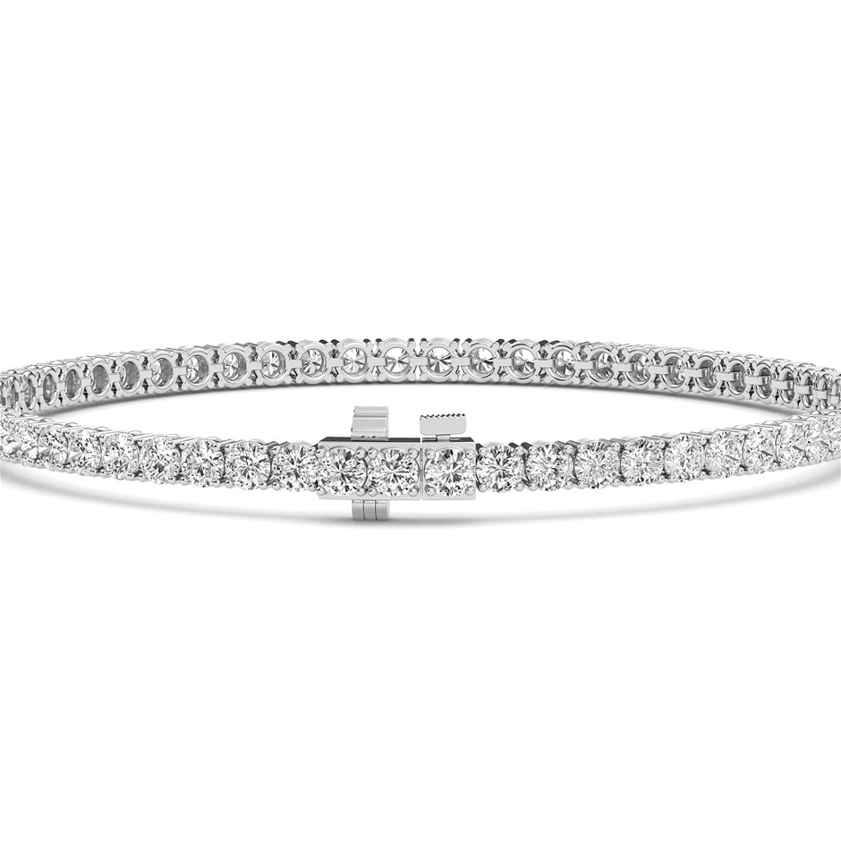 7.01 Carats white gold lab grown diamond Tennis Bracelet