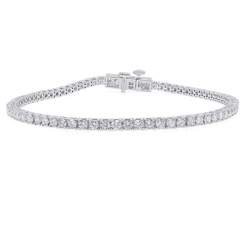 3.01 Carats sterling silver lab grown diamond Tennis Bracelet