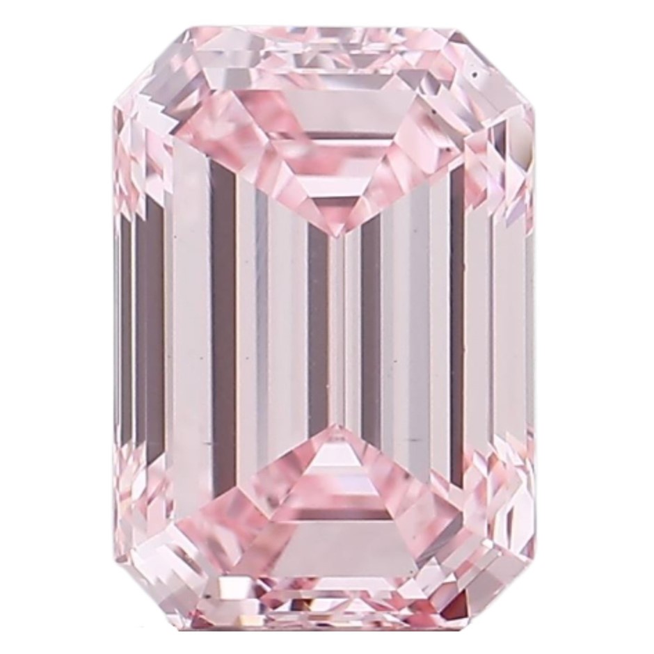 1.53 Carat Emerald cut Diamond  Fancy Intense Pink /VS1