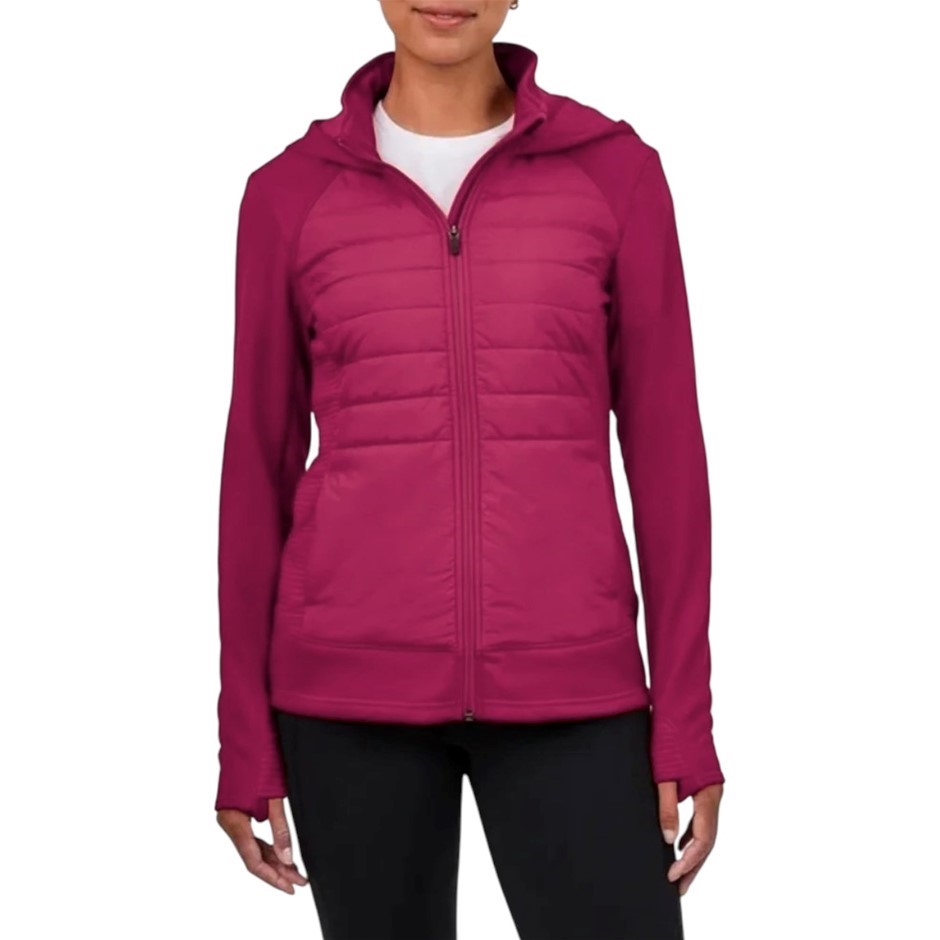 TUFF Women's Hybrid Fleece-Lined Running Jacket, Size XS, Pink.