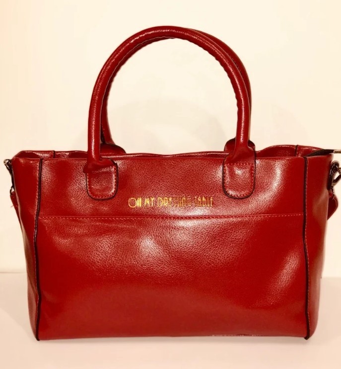 On my Dressing Table, Audrey Hepburn Handbag, Red.