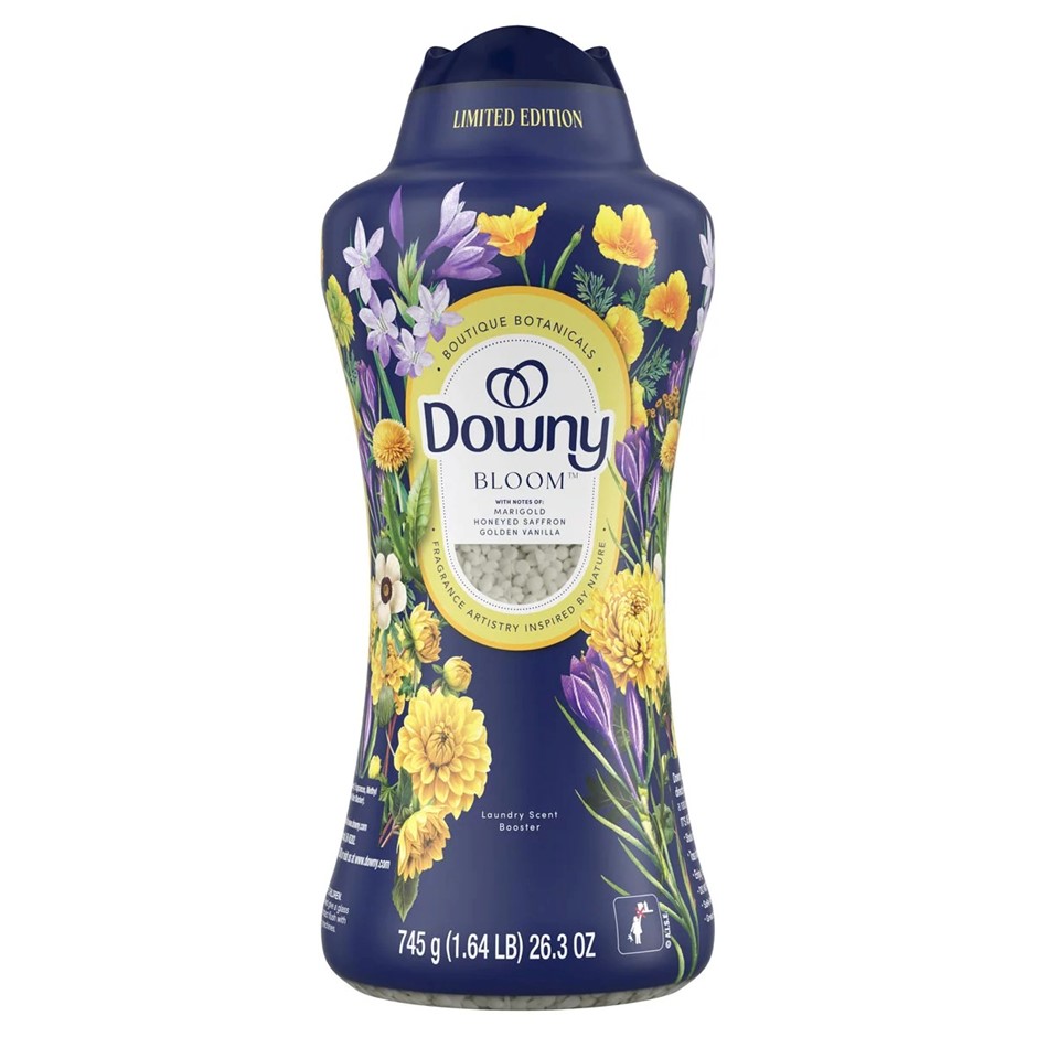 DOWNY Bloom Laundry Scent Booster, 745g. NB: Damaged bottle/lid.