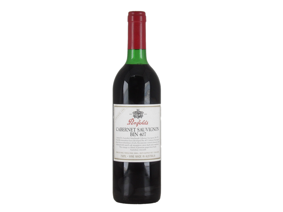 Penfolds `Bin 407` Cabernet Sauvignon 1996 (1 x 750mL) SA.