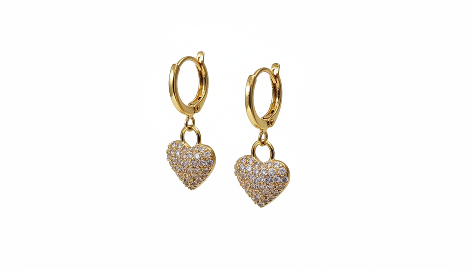 18K/Italy Yellow Gold Filled Earring -(stamped 18K/Italy)-Warranty Quality