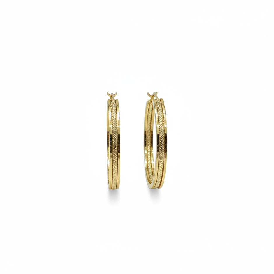 18K/Italy Yellow Gold Filled Earring -(stamped 18K/Italy)-Warranty Quality
