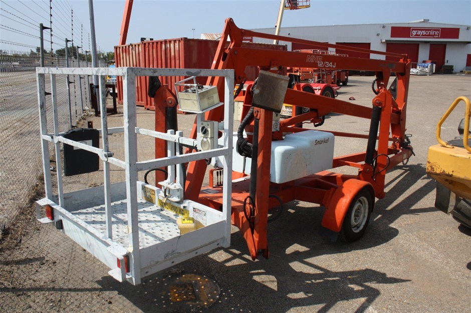 2001 Snorkel Trailer Mounted Cherry picker, Model MHP12/34J Auction (00127004493) Grays Australia