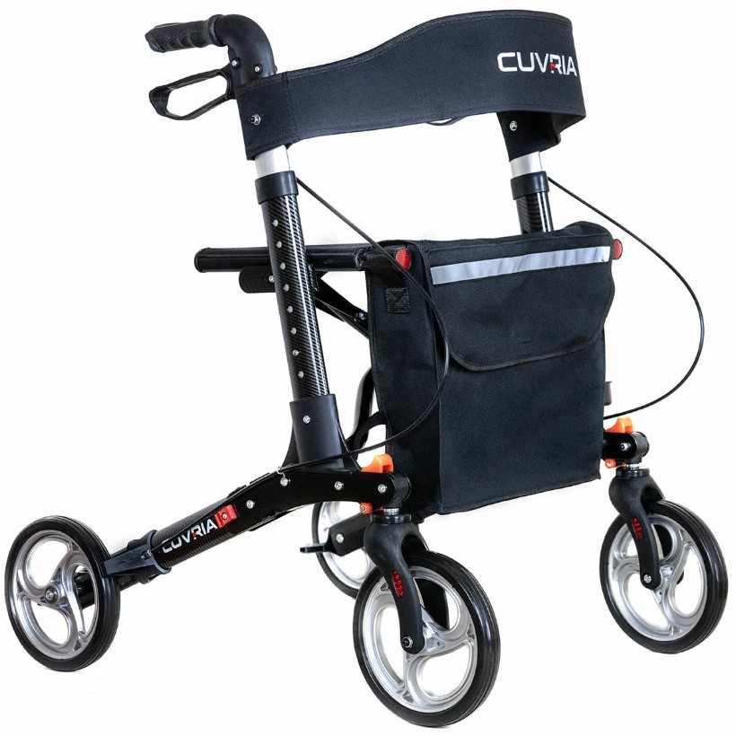 CUVRIA Rollator Carbon Fiber Print 20.3 cm Wheel. NB: Assembled.