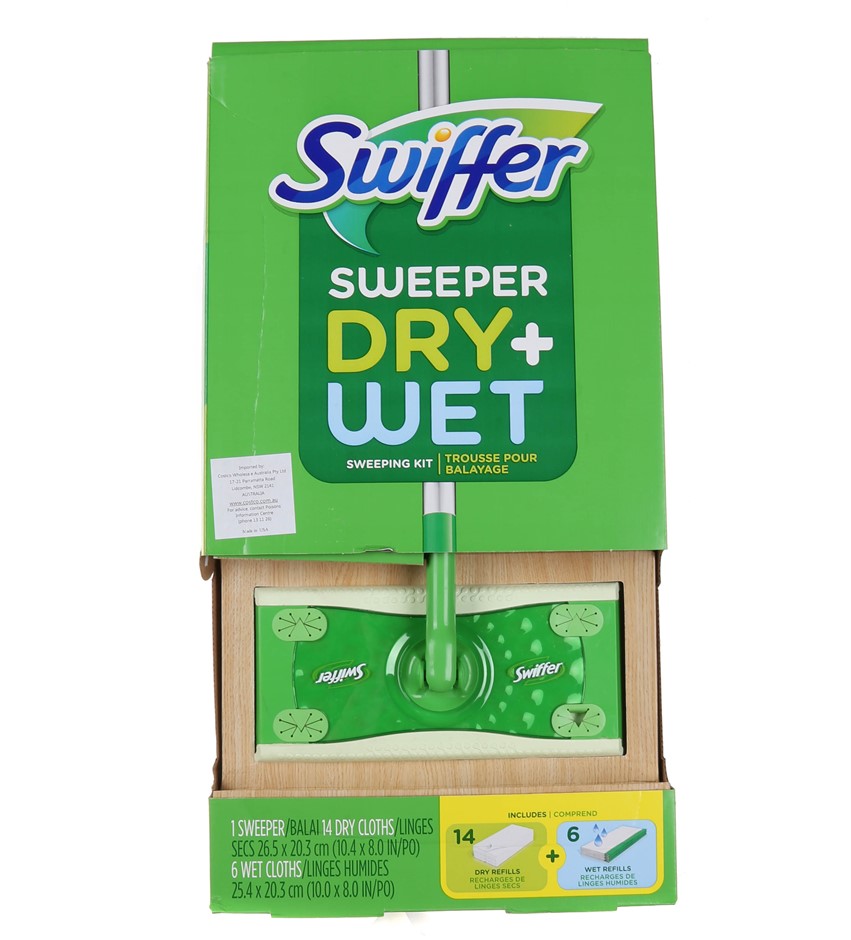 2 x SWIFFER Sweeper Dry + Wet Kit, w/ 6 Wet Mopping Cloths. N.B: Not in ori