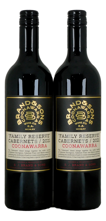 Brand & Sons Family Reserve Coonawarra Cabernets 2021 (2x 750ml), SA.