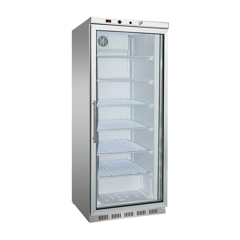 620L Single Glass Door Stainless Steel Freezer